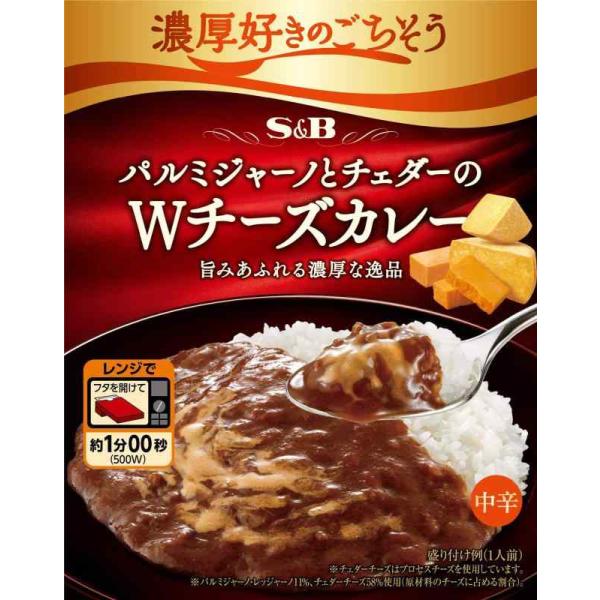 S&amp;B 濃厚好きのごちそう パルミジャーノとチェダーのWチーズカレー 中辛 150g×6個