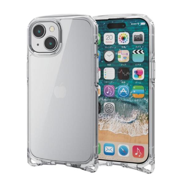 エレコム iPhone15 ケース TOUGH SLIM LITE ショルダーストラップホール付き ...