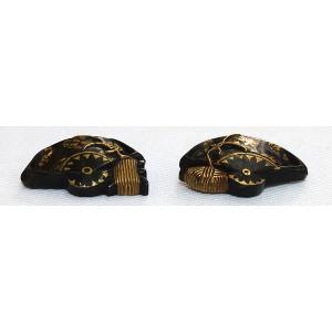 刀装具 m-71 目貫 加賀金工 糸巻の図 赤...の詳細画像1