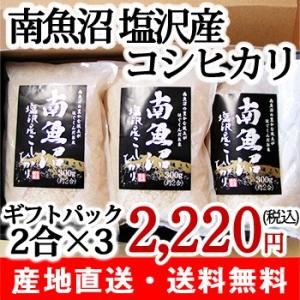 廃！28年度米 南魚沼産コシヒカリ（塩沢産） ギフトパック2合袋×3 20年連続「特A」評価 白米