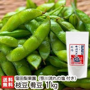 新潟産 枝豆 肴豆 1kg・笹川流れの塩150g 窪田梨果園/ギフトにも！/のし無料/送料無料 父の日 お中元｜niigata-shop