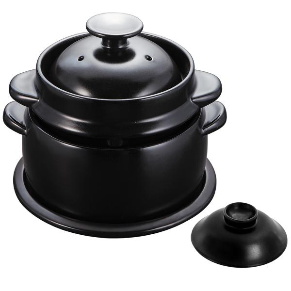 黒樂 かまどご飯釜（国内生産モデル）小サイズ 1〜2合炊き用 直火用/炊飯/株式会社 クリヤマ/送料...