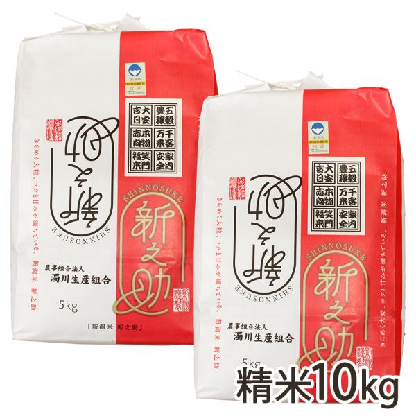 【令和7年度新米】特別栽培米（減農薬・減化学肥料）新潟産 新之助 精米10kg（5kg×2）/濁川生...