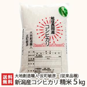 【令和5年度米】無農薬・無化学肥料 新潟産コシヒカリ（従来品種）精米 5kg/大地創造職人 反町敏彦...