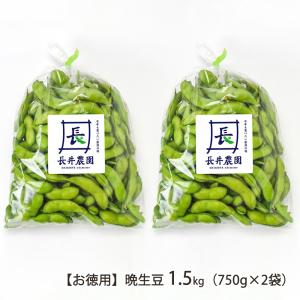 新潟産 朝採り枝豆【お徳用】晩生豆1.5kg（750g×2袋）/えだまめ/長井農園/ギフト/ギフトにも！/のし無料/送料無料 父の日 お中元｜niigata-shop