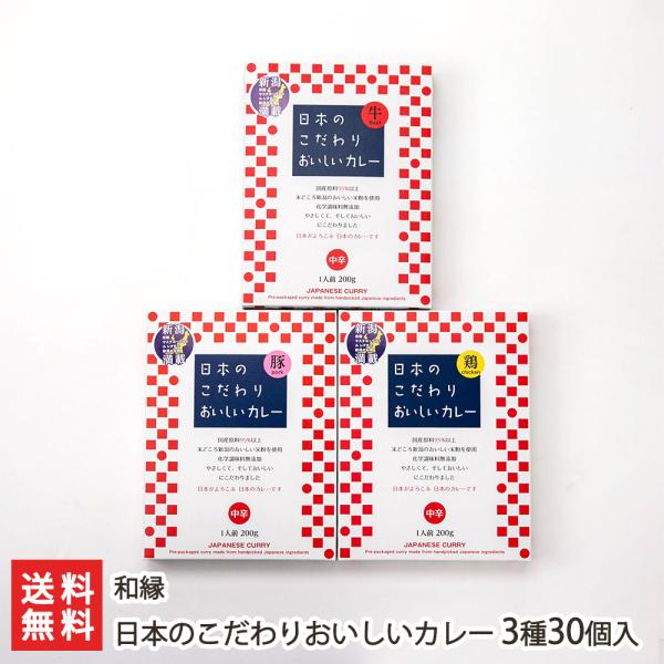 日本のこだわりおいしいカレー 3種30個入り/惣菜/和縁/後払い決済不可/送料無料 父の日 お中元