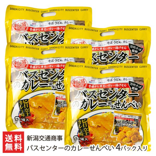 バスセンターのカレーせんべい 4パック入り/新潟交通商事/後払い決済不可/送料無料 父の日 お中元