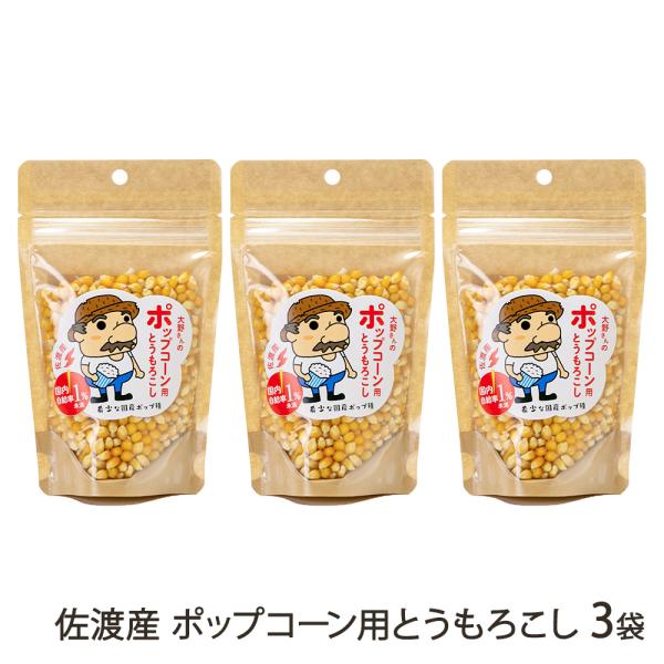 佐渡産 ポップコーン用とうもろこし 3袋/佐渡アグリカルチャーシップ/後払い決済不可/送料無料