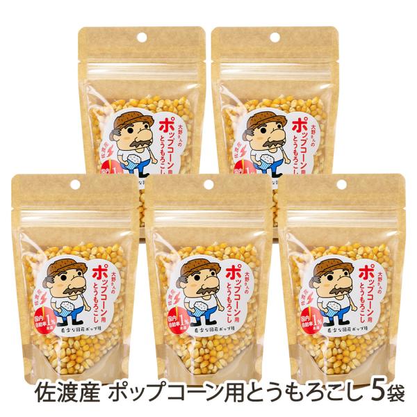 佐渡産 ポップコーン用とうもろこし 5袋/佐渡アグリカルチャーシップ/後払い決済不可/送料無料