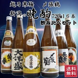 越乃寒梅 〆張鶴と新潟の辛口清酒晩酌酒 飲み比べ ギフト セット 720ml 6本 日本酒 送料無料