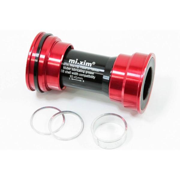 【即納】mi.xim　セラミックベアリング　アルミ7075ハウジング　BB86アダプタ　レッド　ボト...