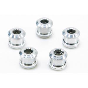 MicrOHERO　シングル／ダブル兼用　アルミ合金　AL7075　CNC　自転車　チェーンリング　ボルト　シルバー　５個