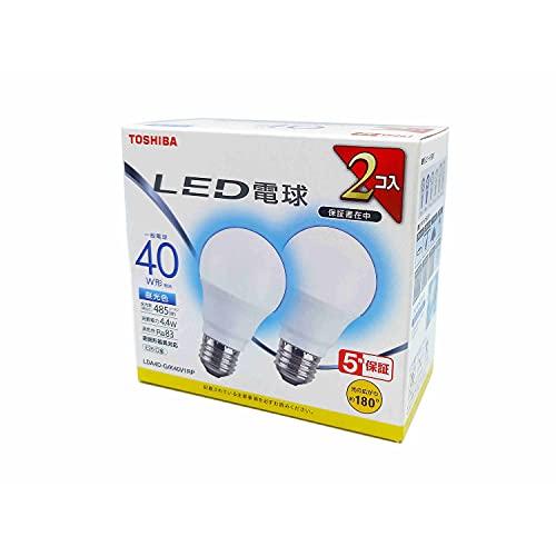 東芝(TOSHIBA) LED電球 40W相当 広配光 昼光色 E26口金 2P 密閉器具対応 LD...
