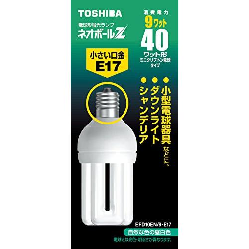 東芝 ネオボールZ ミニクリプトン電球40ワットタイプ 3波長形昼白色 EFD10EN/9-E17