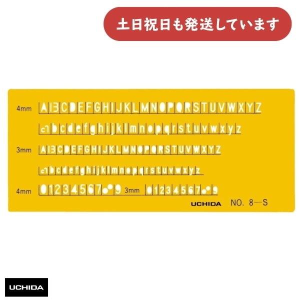 ウチダ テンプレート No.8-S 英字数字定規 タテナガ 文房具 文具 設計 製図 マービー アル...