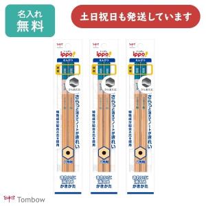 【名入れ無料】トンボ鉛筆 ippo! きれいに消えるかきかたえんぴつ 2本パック　文房具 文具 筆記具 学童文具 ナチュラル 2B 4B 6B TOMBOW