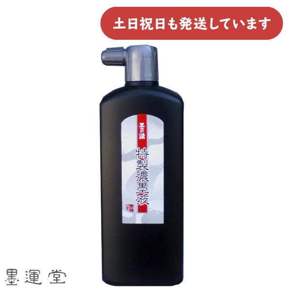 墨運堂 墨汁 墨の精 特製濃墨液 作品用 500ml  [クリックポスト対象外商品]