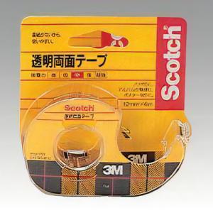 【現品限り】3M スコッチ 透明両面テープ 小巻 ディスペンサーつき 巻芯径25mm 12mm×6m...