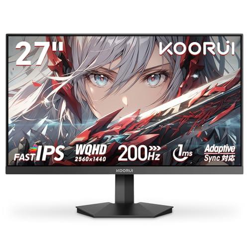 KOORUI ゲーミングモニター 27インチ WQHD (2560x1440) Fast IPS 2...