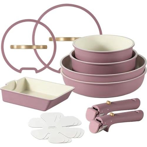 CAROTE カローテ フライパン セット12点 鍋セット IH・ガス火対応 PFOA PFOS フ...