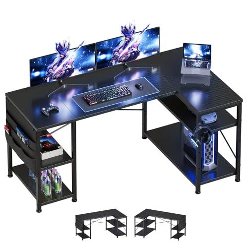 YeTom ゲーミングデスク l字デスク机pcデスク幅130cm パソコンデスク勉強机学習机 左右入...