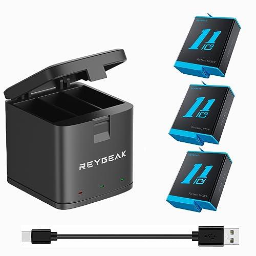 REYGEAK GoPro用 Hero11 Hero10 Hero9 バッテリー ゴープロ用 充電器...