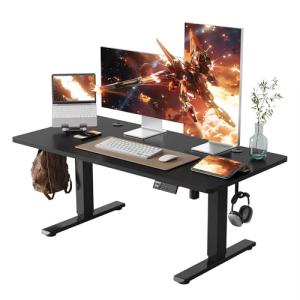 YIHAYO ゲーミングデスク ローデスク 高さ46-72cm 電動 昇降デスク 幅120cm 奥行き60cm 昇降式デスク 高さメモリー機能 静音 収納フック付き 組み立て簡単 ロー