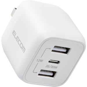 エレコム 充電器 Type-C 3ポート USB-C×1 USB-A×2 32W USB PD対応 折りたたみ式プラグ GaN採用 【 iPhone/iPad/Macbook Air など対応】｜nijiiromartya