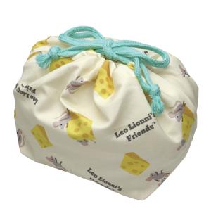 2024新作 レオレオニ Leo Lionni ランチシリーズ Cheese ランチバッグ チーズ イエロー マウス ネズミ キャラクター 絵本 作家 海外 弁当 巾着 巾着袋