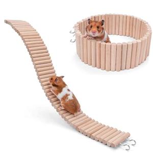 Chocople ハムスター おもちゃ 小動物 はしご フェンス 木製