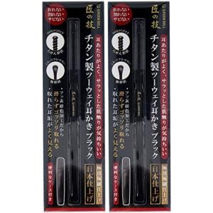 まとめ買い匠の技 チタン製ツーウェイ耳かき ブラック G-2300×2個｜nijinoshopred