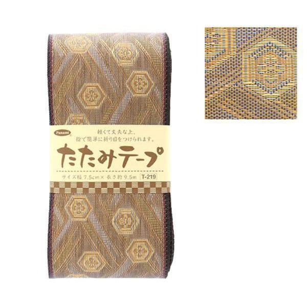 Panami パナミ タカギ繊維 手芸材料 『たたみテープ 柄 ベージュ T-219』