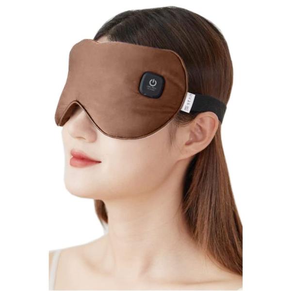 ホットアイマスク USB 充電式 コードレス 睡眠用 シルクのような肌触り 温度調節 自動電源オフ ...
