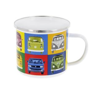 VW Collection T1バス ホーローマグ 500ml マルチカラー BUTA31｜nijinoshopyellow