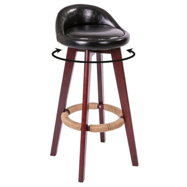 iodoos カウンターチェア 木製 360度回転 足置き付き カウンター椅子 座面高さ73cm リ...