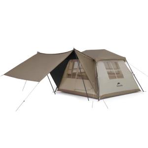 Naturehike公式ショップ ワンタッチ テント Ti Black新型素材 UPF12500+ 拡張キャノピー キャンプ ロッジ型 設営