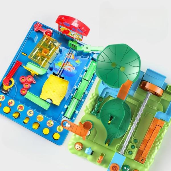 Ms.0 大冒険 アスレチックゲームボード 知育玩具 おもちゃ (ブルー＆グリーン) 2人用