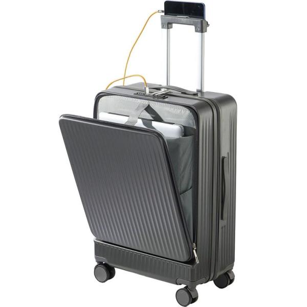 SLINX スーツケース キャリーバッグ キャリーケース 機内持込 フロントオープン 軽量 USB充...