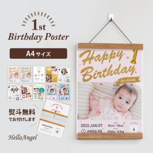 ハローエンジェル 1歳バースデーポスター サイズ メール便送料無料 バースデーカード 写真 おしゃれ 1歳 誕生日 1才 記念 一升餅 誕生日 メッセージ 1poster 虹色ショップ 通販 Yahoo ショッピング