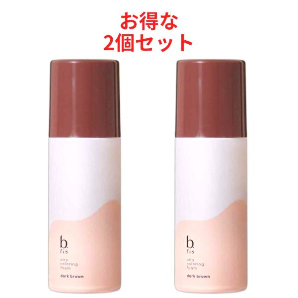 ２個セット ビーリス b.ris エアリーカラーリングフォーム ダークブラウン 80g×2 白髪染め...