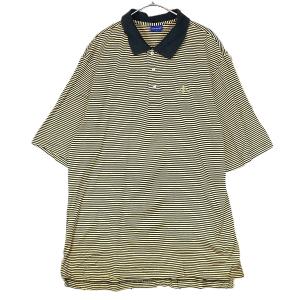 XL【上品カラー】DUCK＆HYDE　ストライプ柄　ポロシャツ｜イエローゴールド・ダークグリーン系｜USサイズ：XL｜US古着｜90年代｜ビッグサイズポロシャツ｜1｜nikedunkaf1