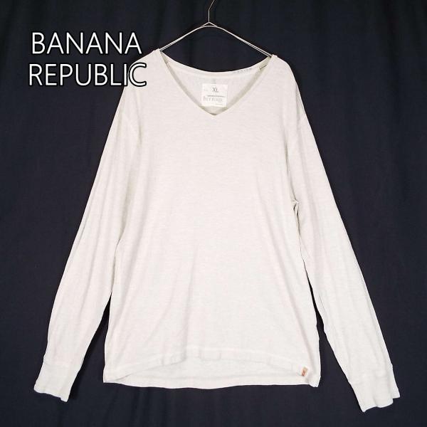 BANANA REPUBLIC HERITAGE Vネック　ラグラン袖　長袖シャツ　XLサイズ ベー...