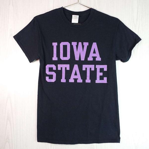 S【カレッジロゴTシャツ】IOWA STATE アイオワ大学　ラバープリント　半袖Ｔシャツ｜ブラック...