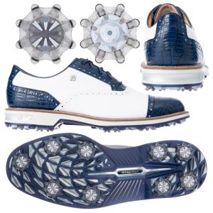 フットジョイ（FOOTJOY） DRYJOYS プレミア ターロウ レース ソフトスパイクシューズ 53929 ホワイト/ネイビー  2021｜nikigolf