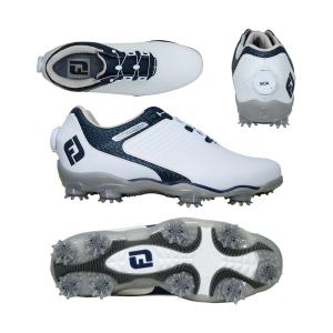 フットジョイ（FOOTJOY） DRYJOYS PRO Boa ソフトスパイクシューズ 53399W ホワイト/ネイビー 2023｜nikigolf