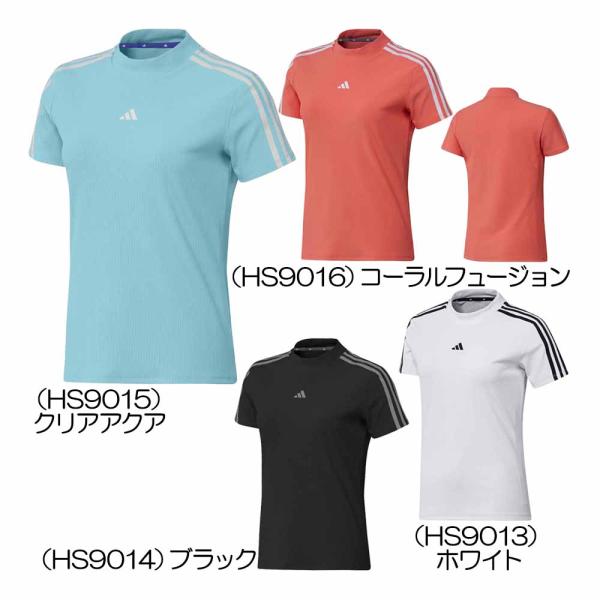 アディダス（Adidas） スリーストライプス半袖モックネックシャツ NMJ69 レディースゴルフウ...