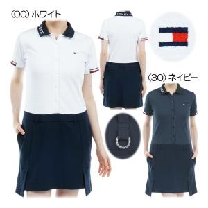 トミーヒルフィガー（Tommy_Hilfiger） ブラインドロゴジャガードコンビワンピース THLA318 レディースゴルフウェア 2023春夏『最終処分価格』｜nikigolf