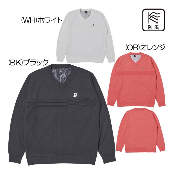 ブリヂストン（BRIDGESTONE_GOLF） 長袖防風Vネックセーター FGM02B メンズウェ...
