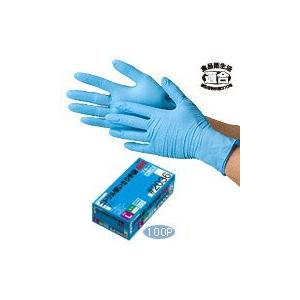 使い捨て手袋 手袋 使い捨て ニトリル 川西工業 業務用 厚手 手袋 ニトリル 使い切り手袋 青色 ...