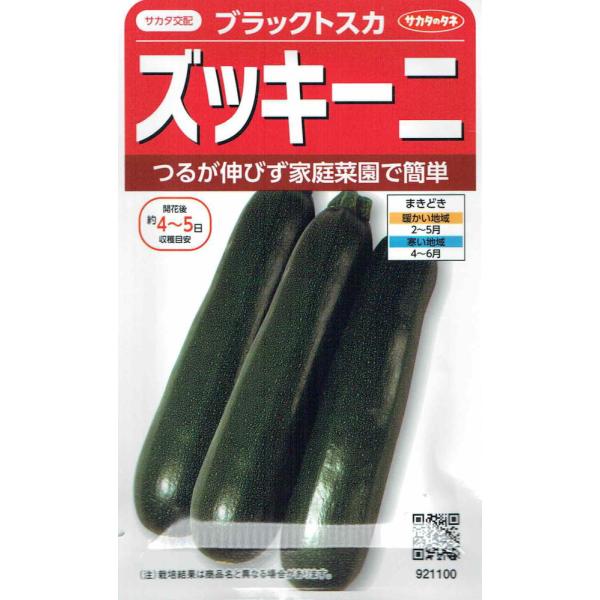 サカタのタネ ズッキーニ ブラックトスカのタネ[内容量：4ml]